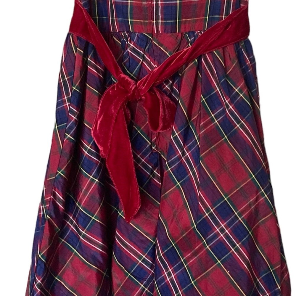 Gymboree Girls Size 9 Red Blue Yellow Green Plaid Fancy Party Dress - Picture 2 of 4